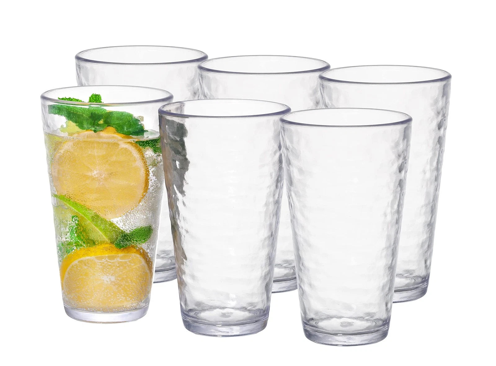Klifa Ripple 22.5 Ounce Set Of 6 Acrylic Highball Drinking Glasses Cups Bpafree | eBay
