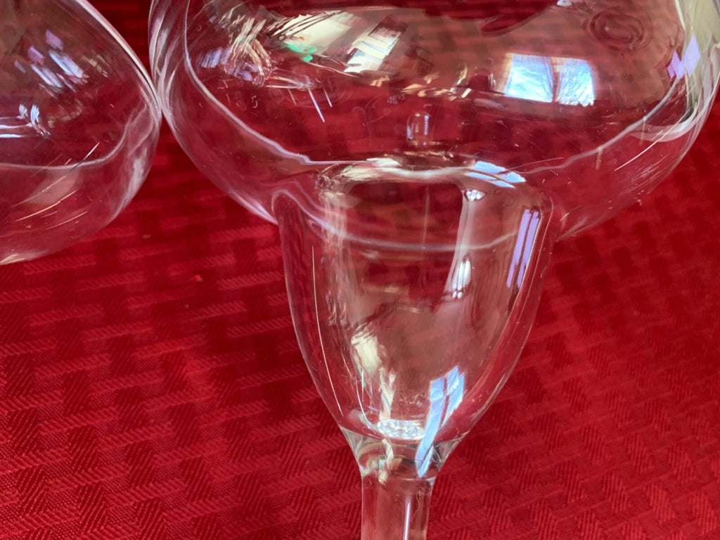 Set Of 6 Heavy Clear Plastic Margarita Glasses | eBay