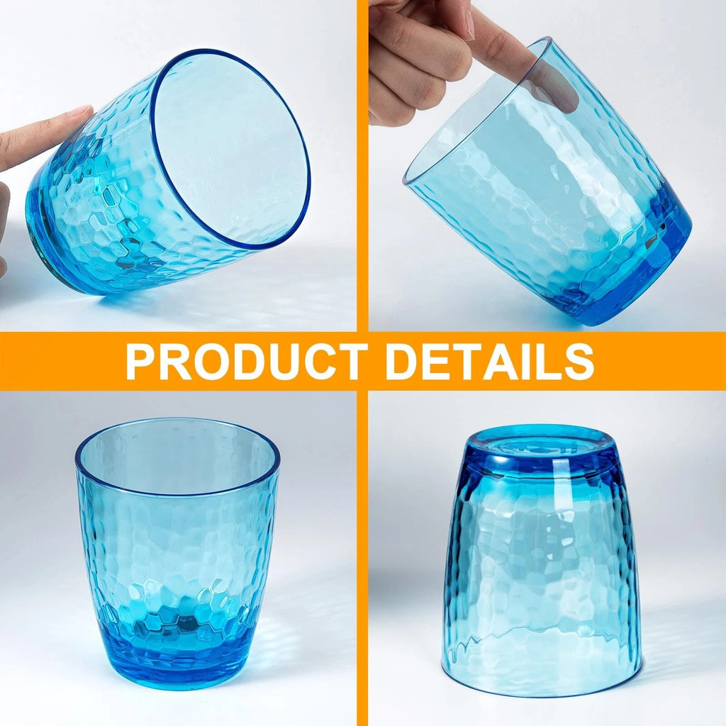Hammered 15-ounce Plastic Tumbler Acrylic Glasses, set of 6 Multicolor | eBay