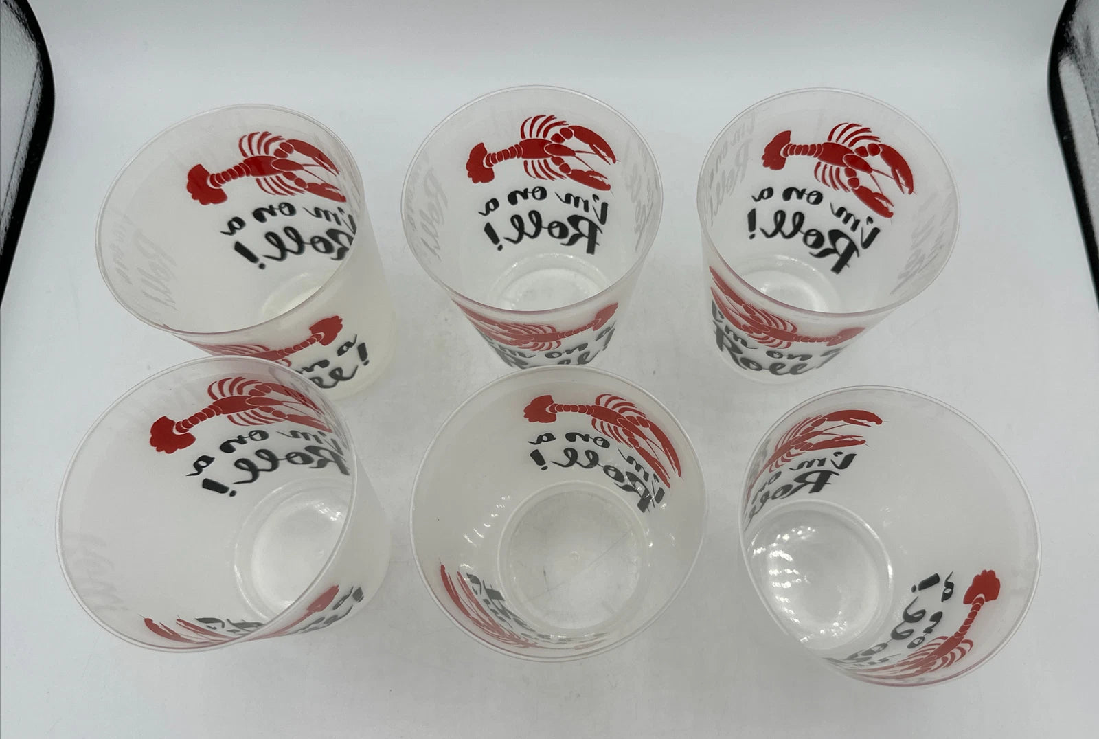 Plastic Lobster 6 Drinking Cups Glasses Reusable I’m On A Roll! | eBay