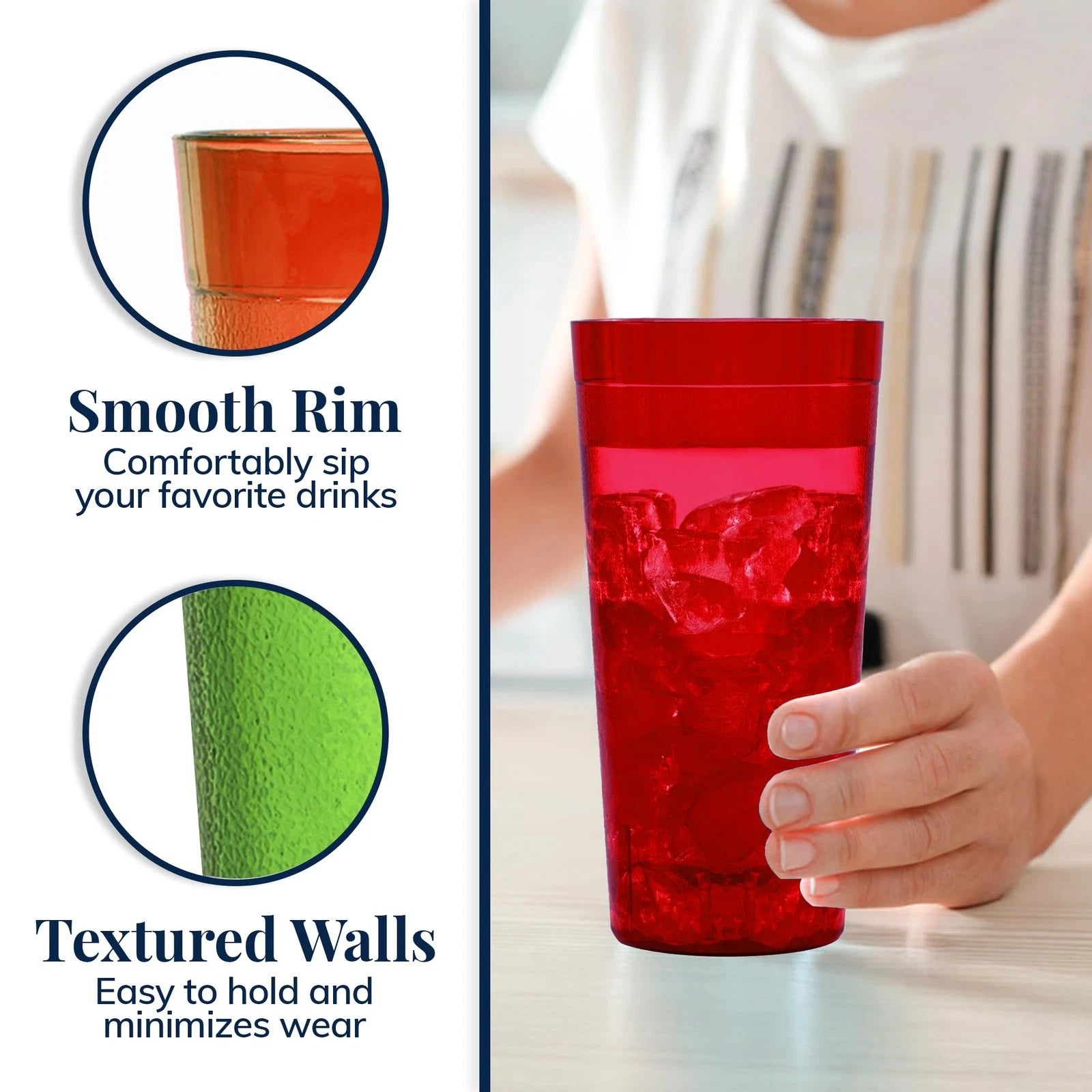 Cafe Plastic Reusable Tumblers (Set of 16) 20-ounce Water Cups Assorted Color... 674894969943| eBay