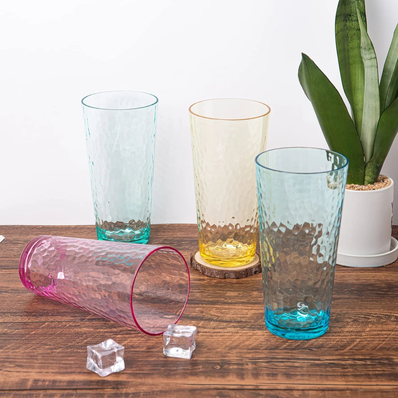 Mixed Drinkware 26-ounce Plastic Tumbler Acrylic Water Glasses, set of 6 Cora... | eBay