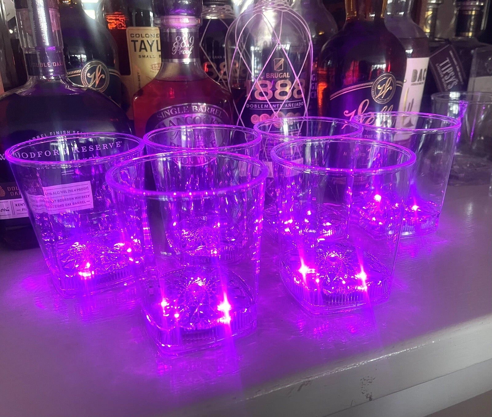 Pink Light Up 12.5 Oz Glasses Set of 6 Party Reusable Plastic Cups LED Flash NIB | eBay