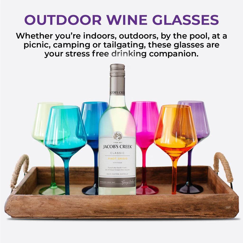 Colored Wine Glasses Set of 6 | BPA-Free Plastic, Tritan & Acrylic Wine Glass... | eBay