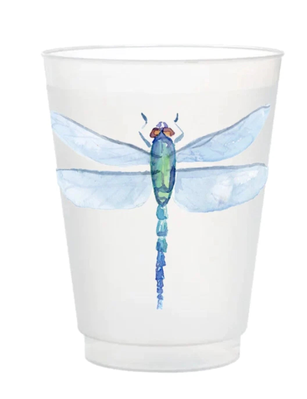 Set of 6 Frosted 16 oz plastic cups, Dragonfly Design | eBay