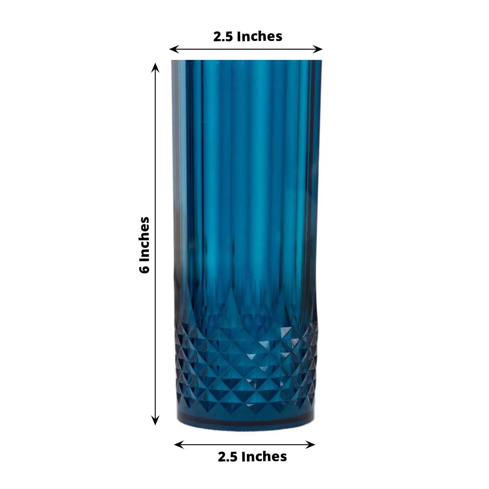 6 Navy Blue 14 oz Crystal Plastic Drinking Glasses Party Events Tableware | eBay