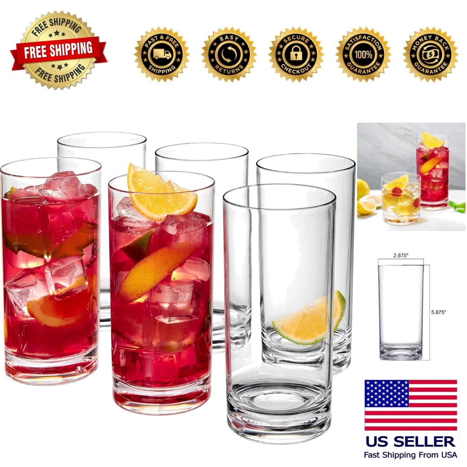 16-Oz Reusable Tumblers - Shatter-Proof, Ideal for Parties & Outdoor Use | eBay