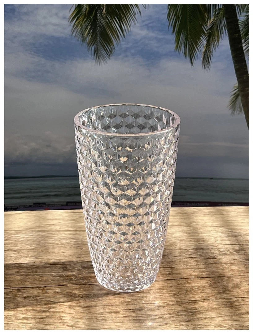 Diamond Cut Acrylic Glasses Drinking Set of 4 (19oz),Plastic Drinking Glasses | eBay