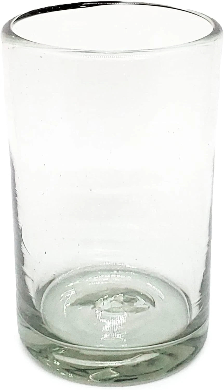 Clear 14 Oz Drinking Glasses (Set of 6), Hand Blown Mexican Glassware, Recycled | eBay
