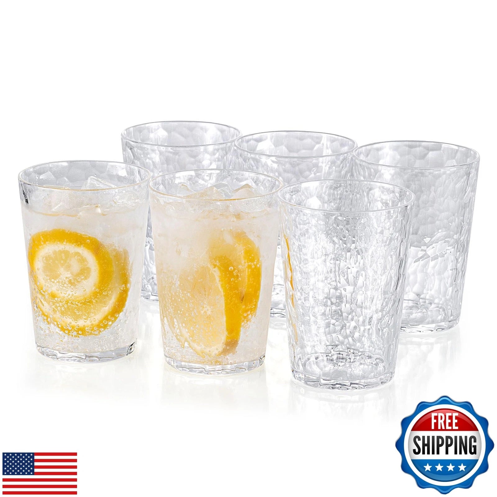 KOXIN-KARLU Hammered 15-ounce Plastic Tumbler Acrylic Glasses, set of 6 Clear | eBay