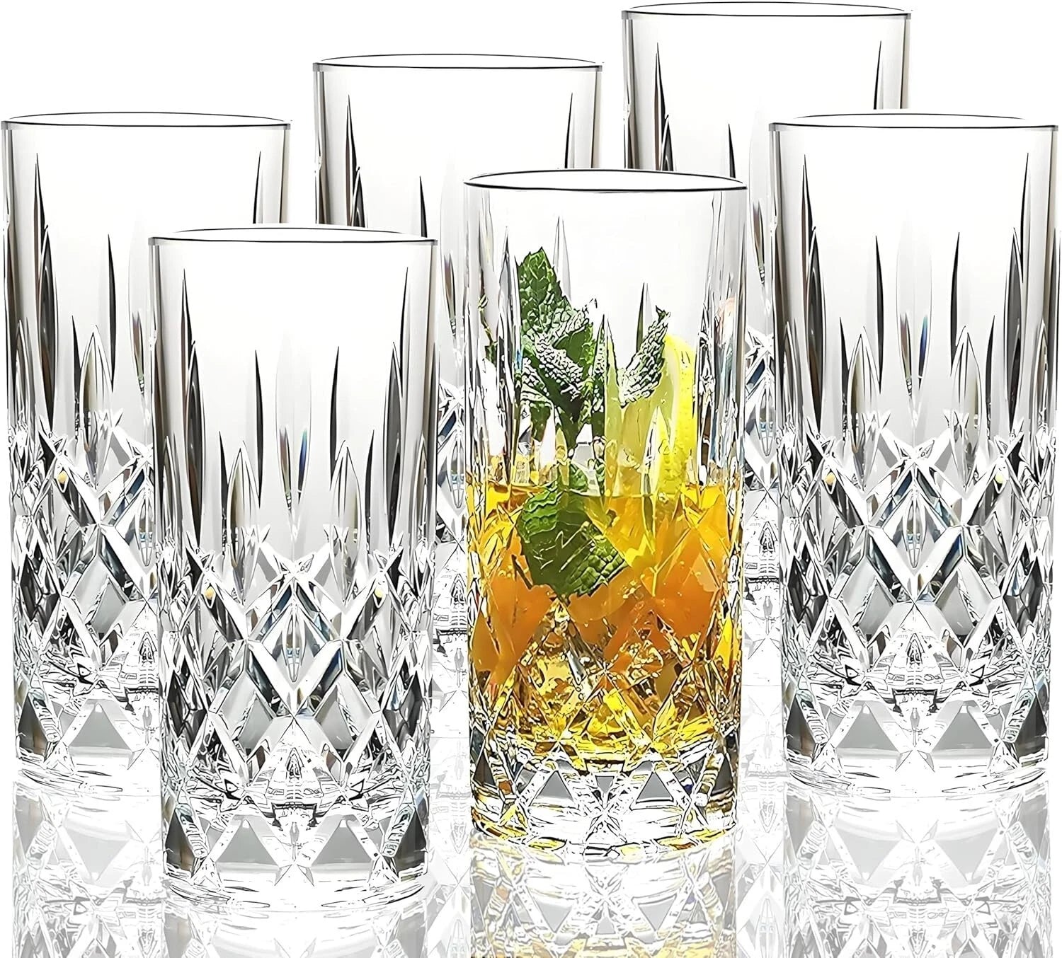 Reusable and Elegant Acrylic Glasses - 6 Count Unbreakable Drinkware Set | eBay