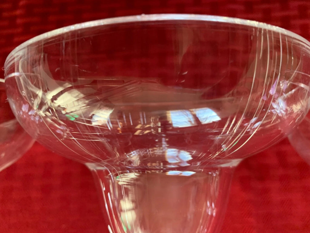 Set Of 6 Heavy Clear Plastic Margarita Glasses | eBay
