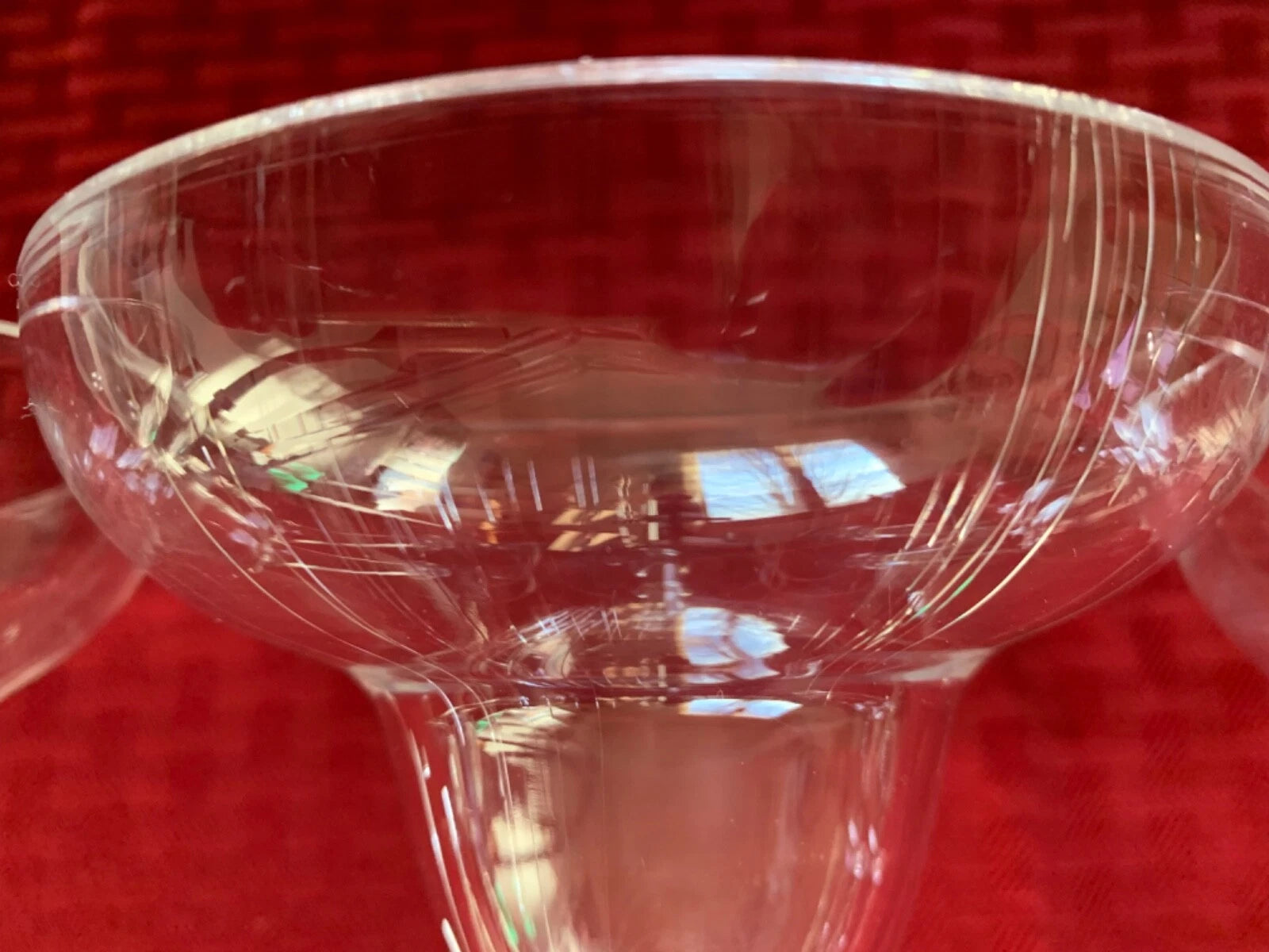 Set Of 6 Heavy Clear Plastic Margarita Glasses | eBay