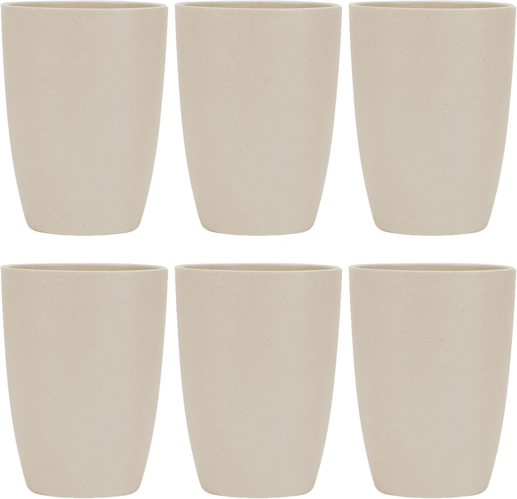 Wheat Straw Reusable Cup (12 Oz) - Unbreakable Drinking Glasses Sets of 6 - Dish | eBay