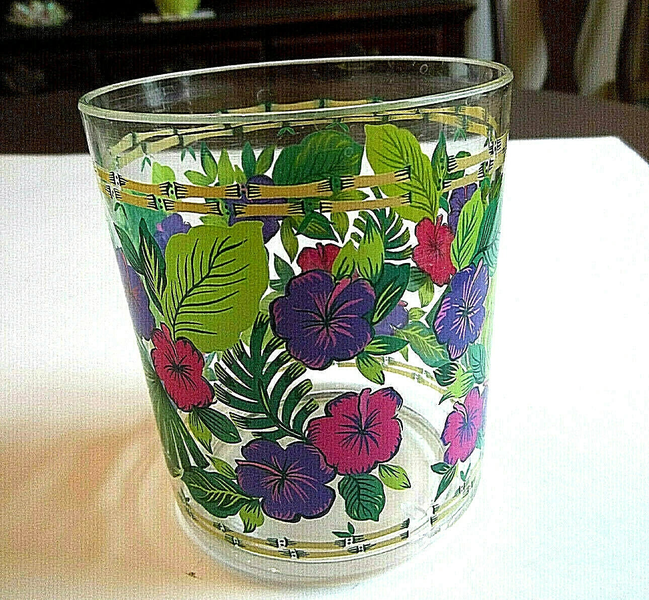 Set of 6 Floral Old Fashioned Acrylic Drinking Glasses 12 oz. *Please Read* | eBay
