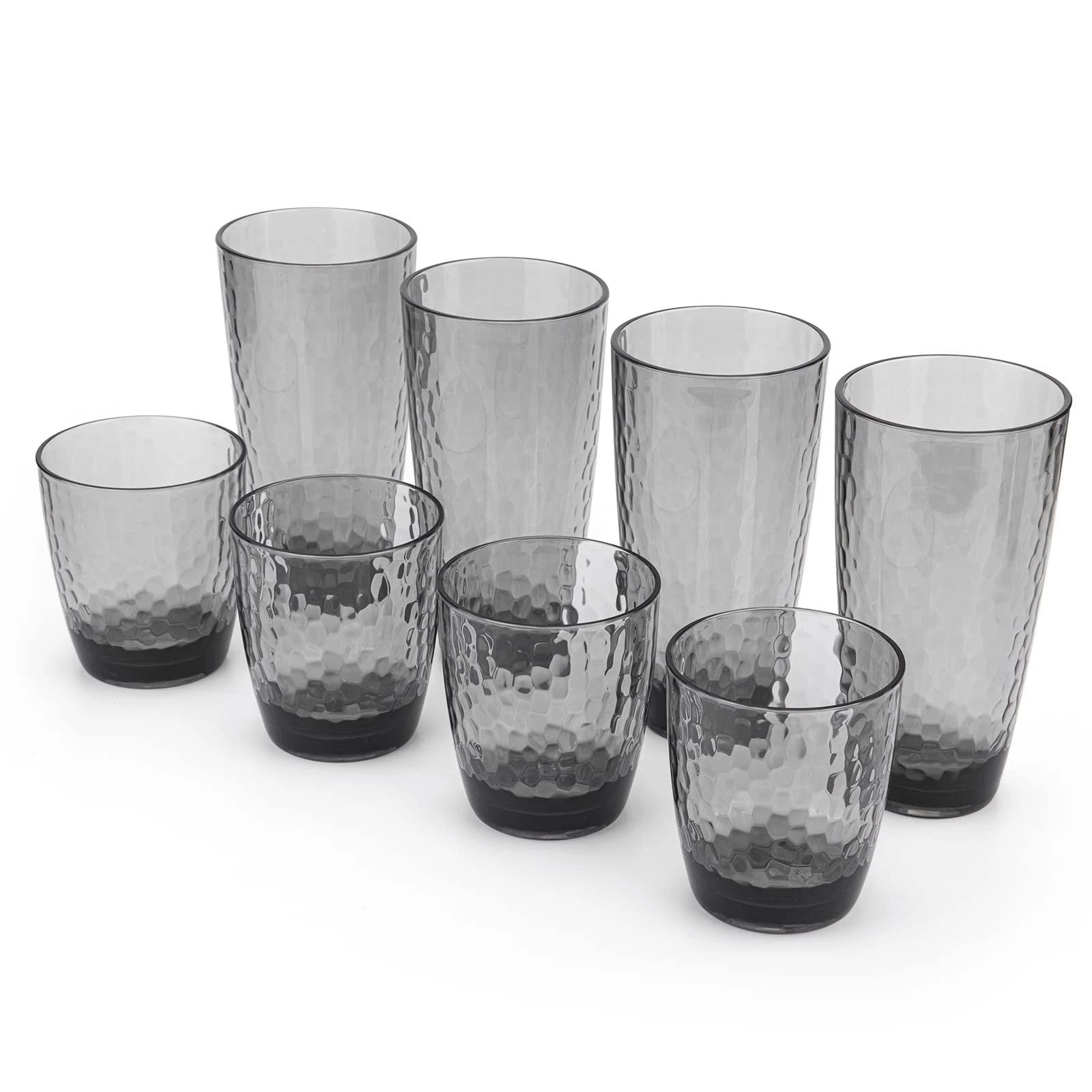 KOXIN-KARLU Hammered 15-ounce Plastic Tumbler Acrylic Glasses, set of 6 Smoke... | eBay