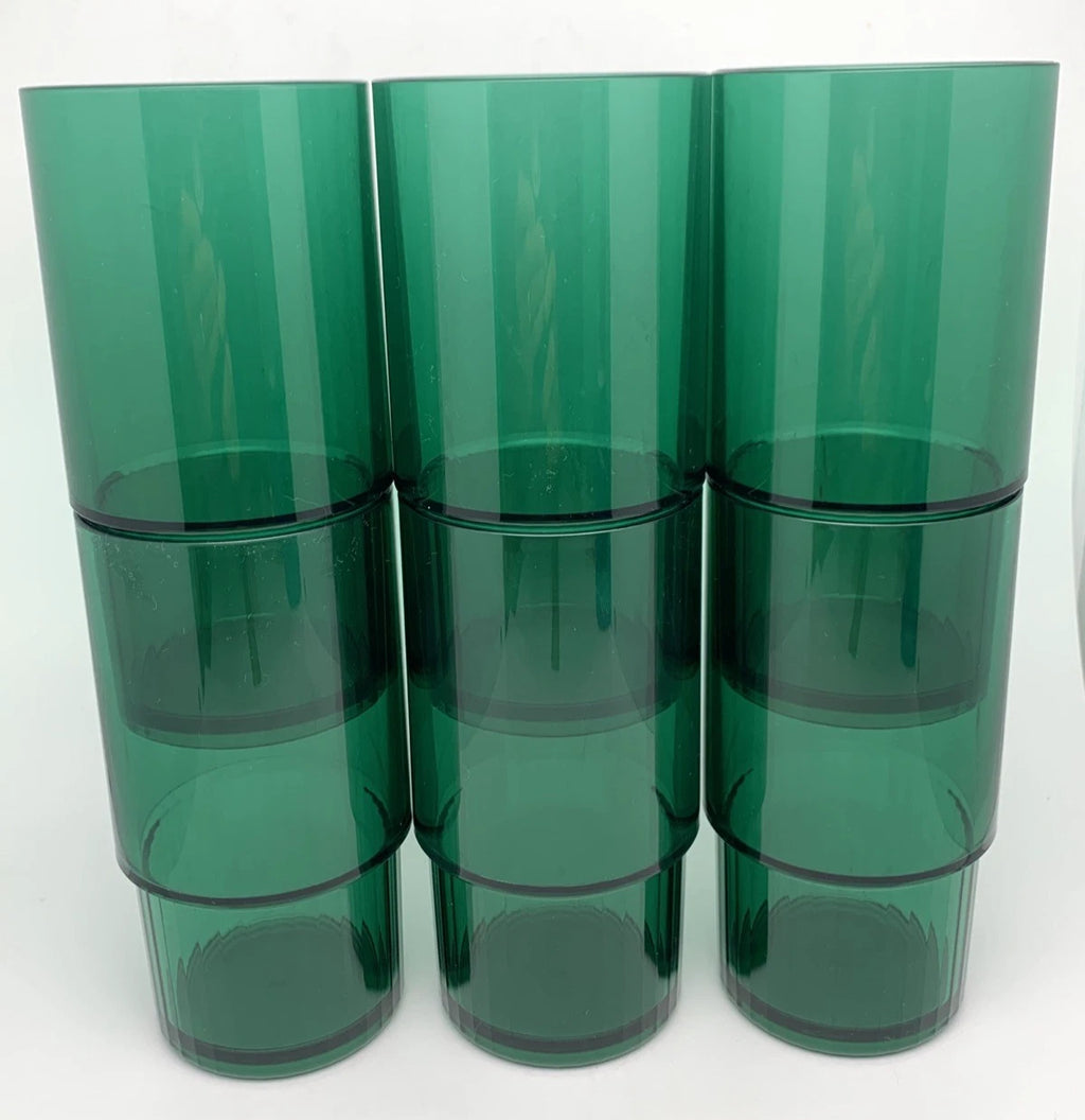 Set of 6 Tupperware Acrylic Preludio Tumblers Glasses Cups 14 Oz Green #1673 | eBay