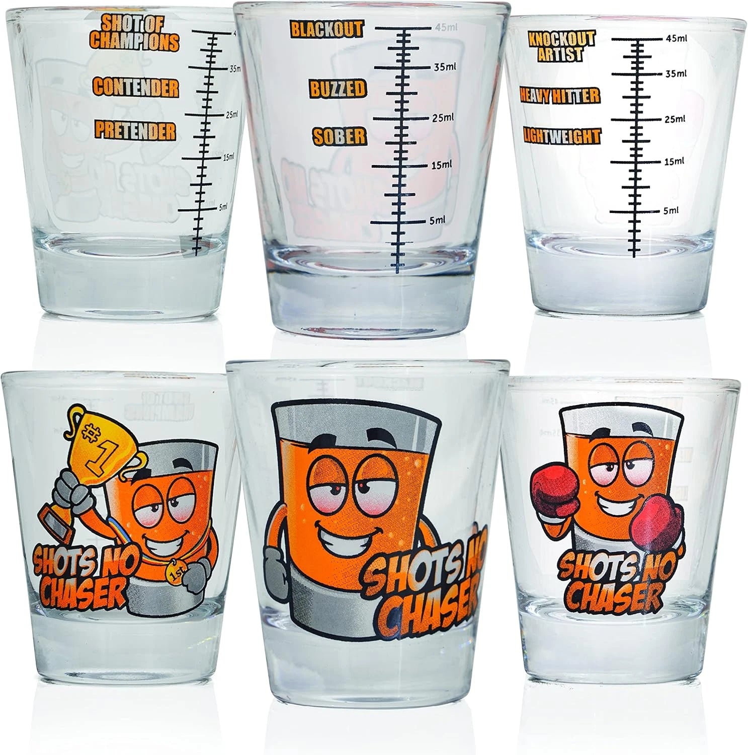 Gifts Set of 6 Shot Glasses with Fun Drinking Measurements - Great for Parties, | eBay