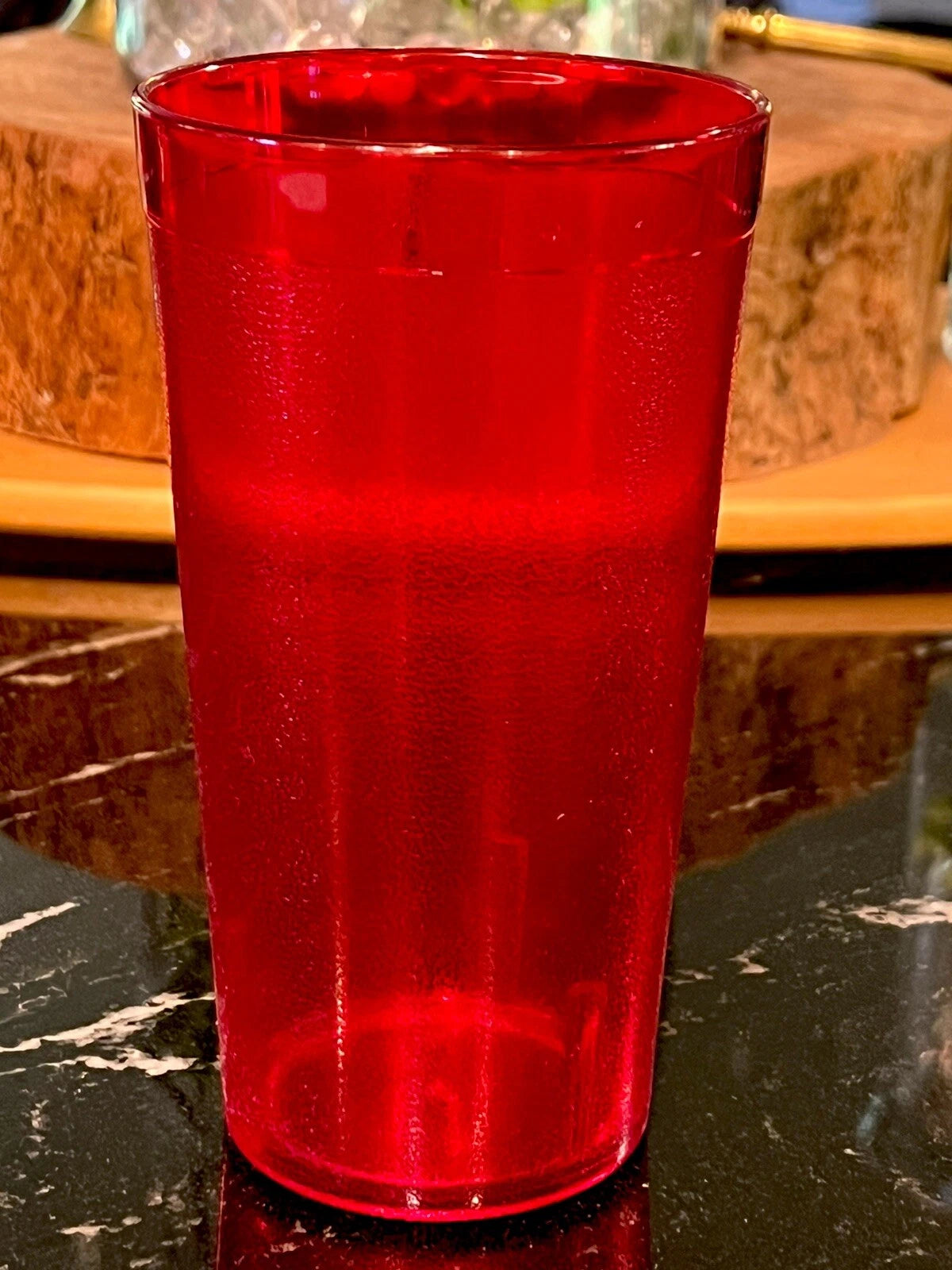 Set of 6 Durable Vintage Plastic Glasses Cups Restaurant Tumblers 16 oz Ruby Red | eBay
