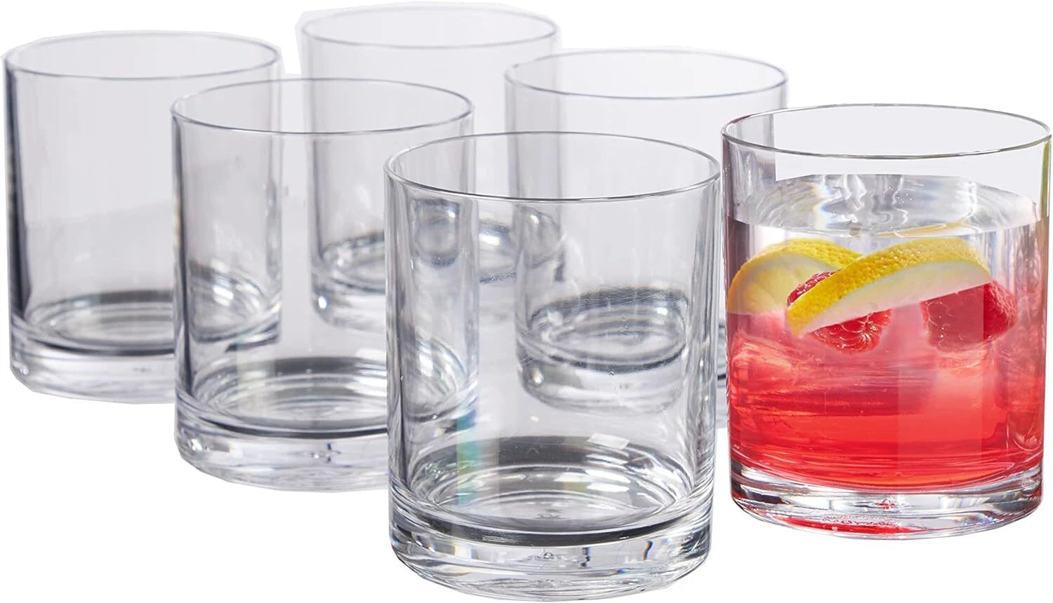 Classic Clear Reusable Plastic Beverage Cups (Set of6) 12 oz Mineral Water Cups | eBay