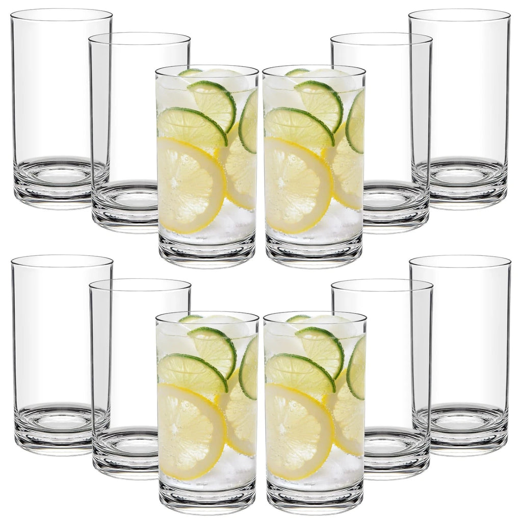 17 Oz Plastic Tumblers Set of 12, Clear Plastic Drinking Glasses, Plastic Cup... | eBay