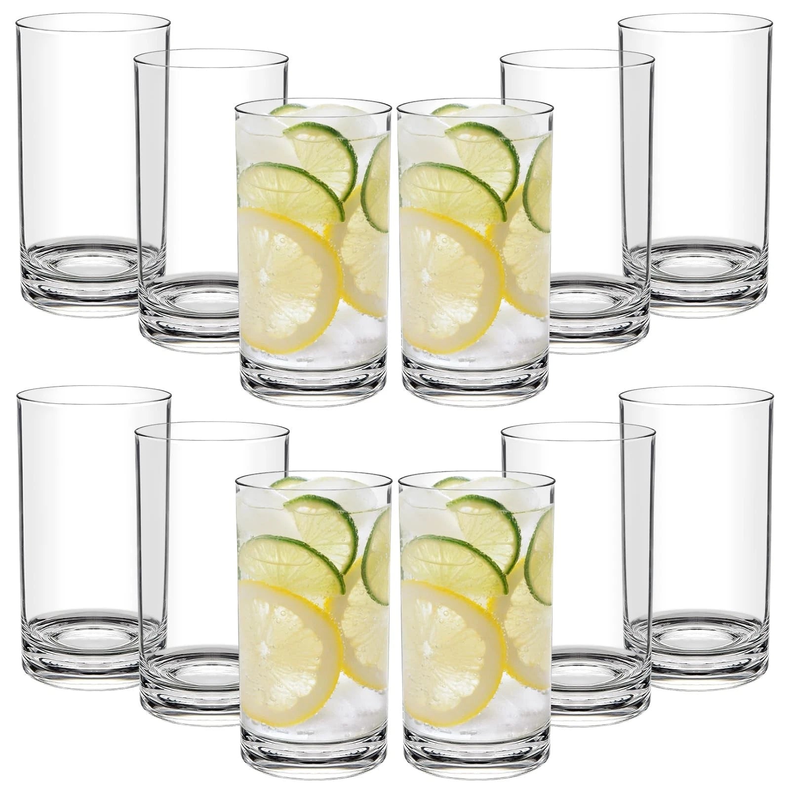 17 Oz Plastic Tumblers Set of 12, Clear Plastic Drinking Glasses, Plastic Cup... | eBay