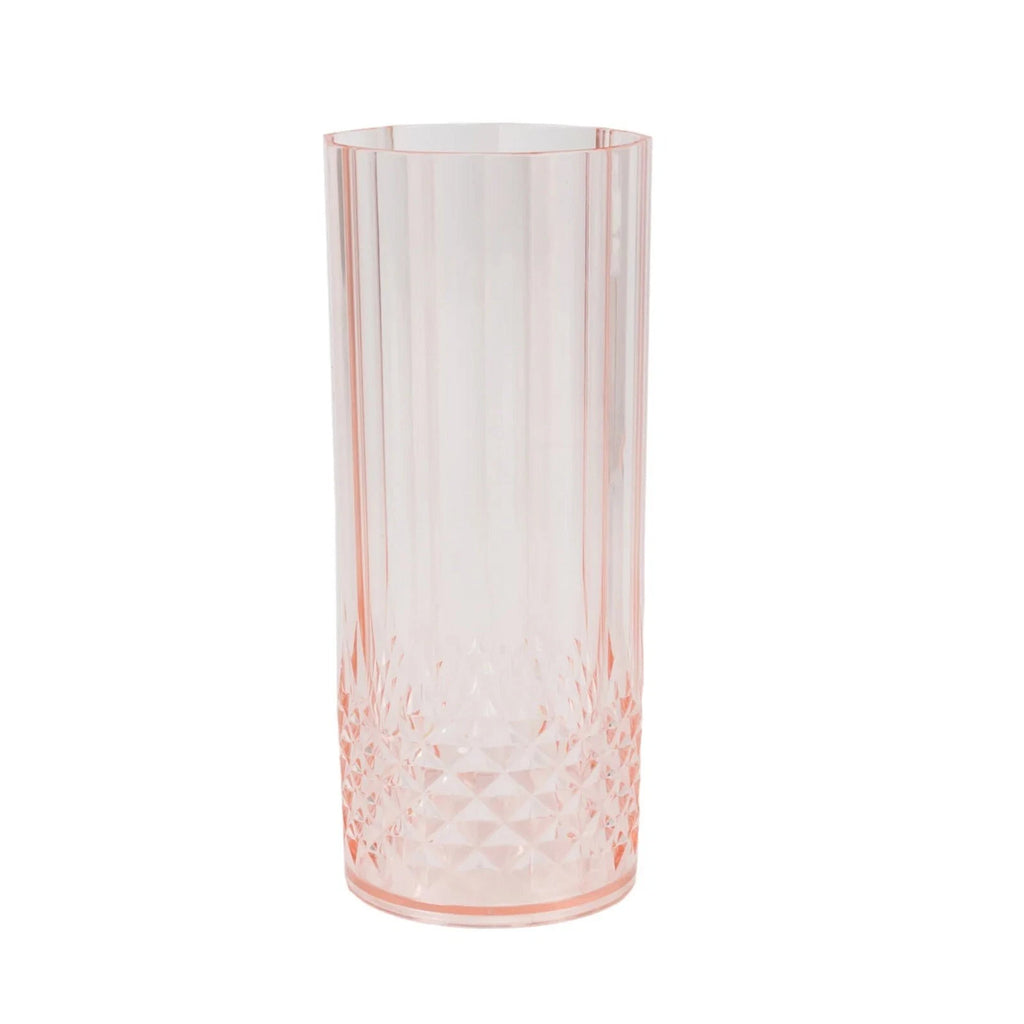 6 Transparent Blush 14 oz Crystal Plastic Drinking Glasses Party Events | eBay
