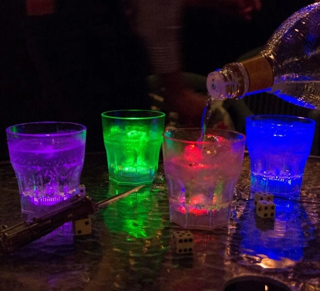 Liquid Activated Multicolor LED Glasses Fun Light Up Drinking Tumblers 6oz 4pc | eBay