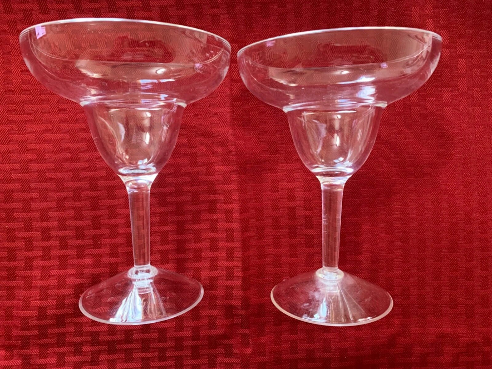 Set Of 6 Heavy Clear Plastic Margarita Glasses | eBay