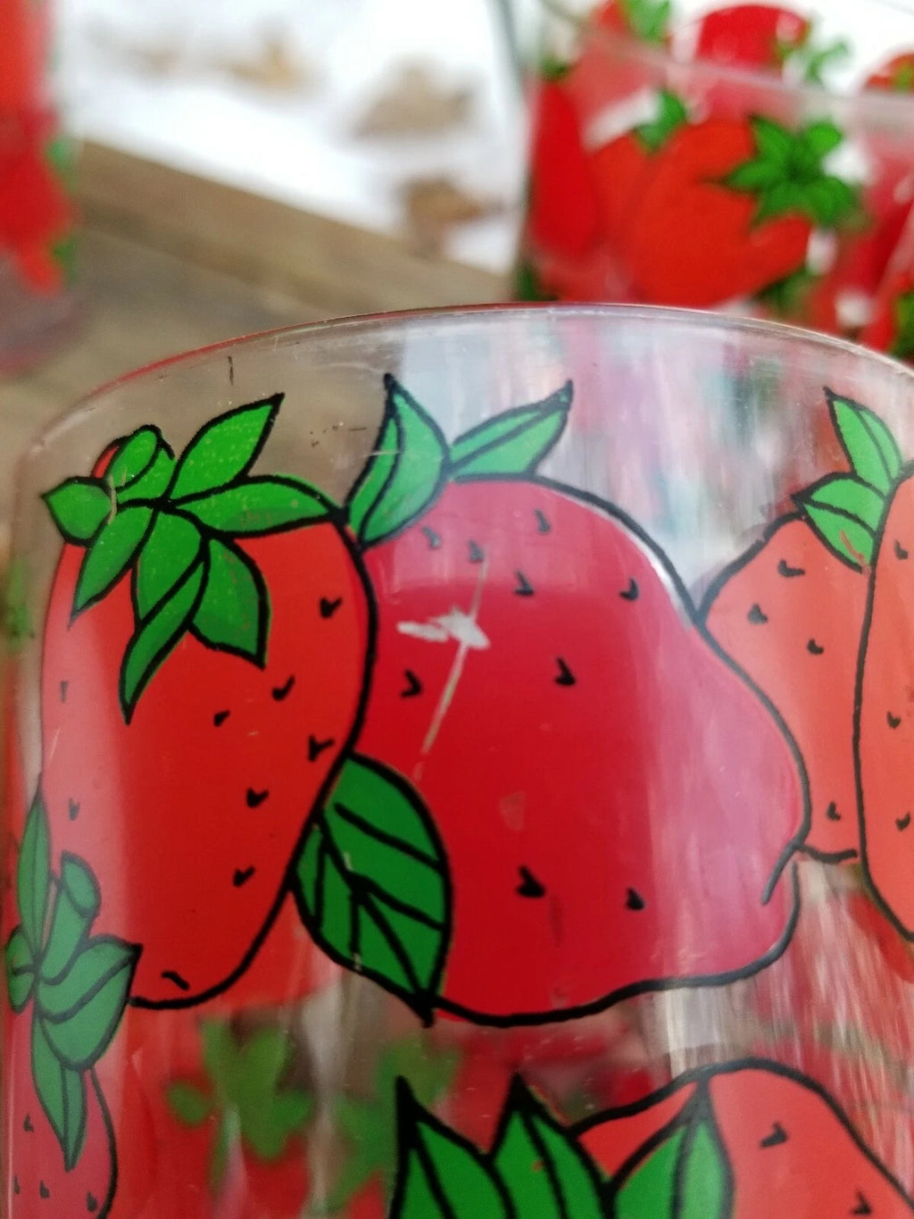 Vintage H. J. Stotter Strawberries Juice Tumblers Drink Glasses Plastic Set of 6 | eBay