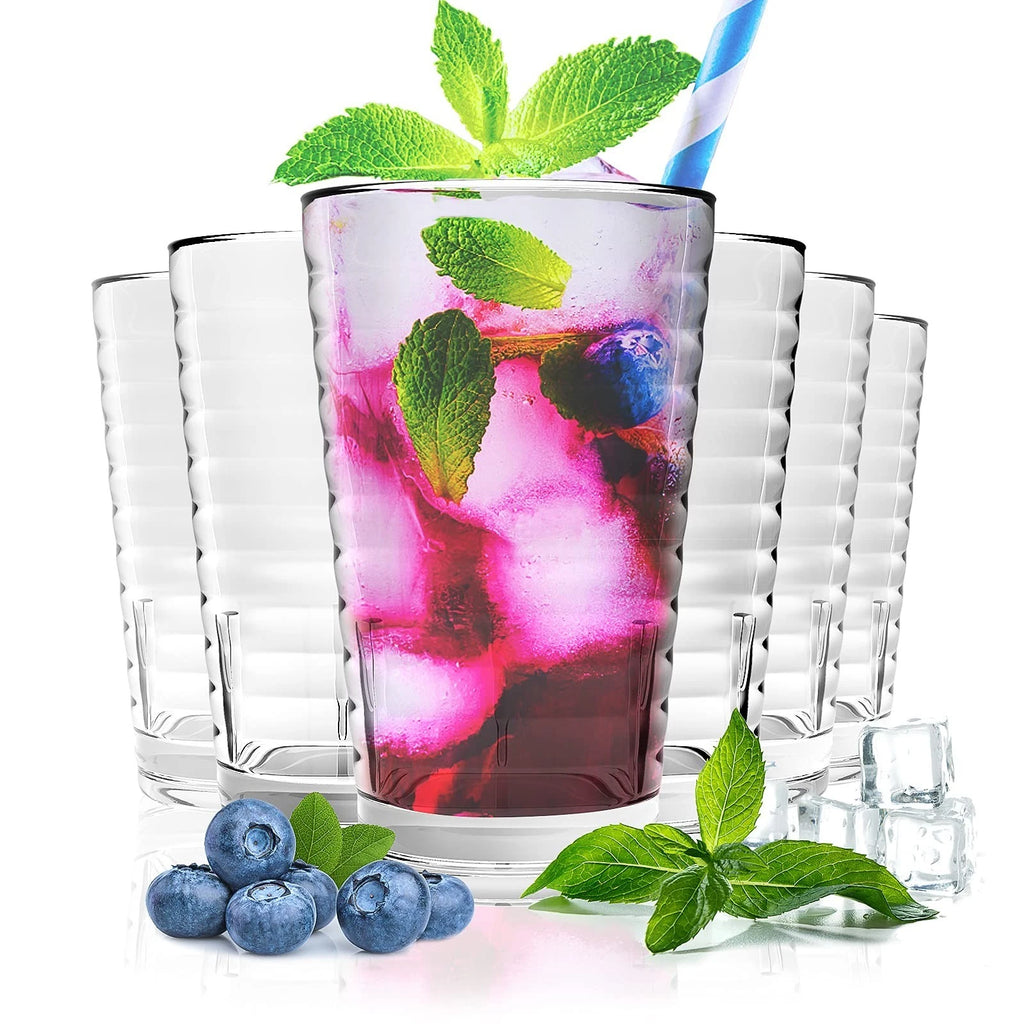 Stackable Drinking Glasses 385ml Set of 6, Dishwasher Safe Acrylic Tumblers f... | eBay
