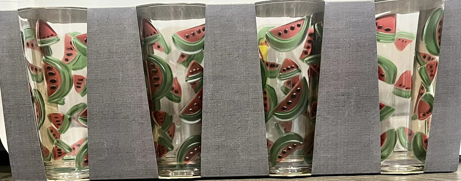 Market Square Set Of 4 Watermelon Plastic Tumblers Drinking Glasses 24oz | eBay