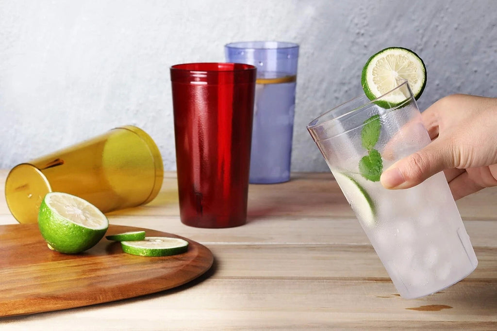 Red Restaurant-Grade Beverage Tumblers Set of 12 16 oz Durable Plastic | eBay