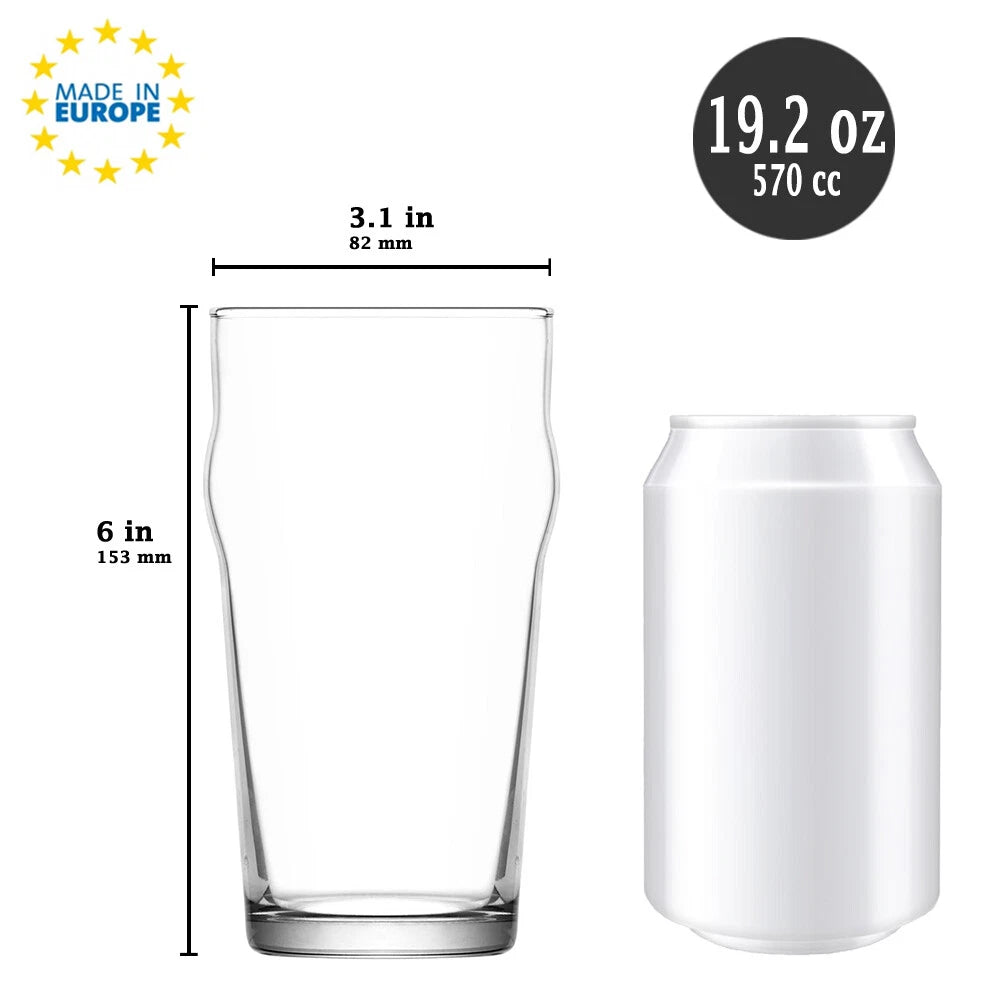 Drinking Glasses Set of 6, Multipurpose Glassware, Beer Pint Glasses, 19.25 oz | eBay