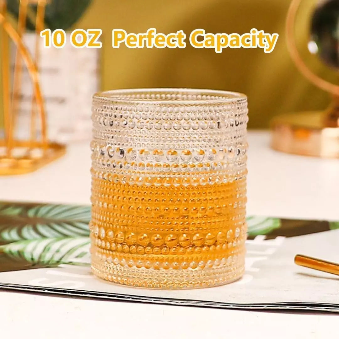 Cocktail Glasses Drinking Glasses 10 Oz Hobnail Drinking Glasses Set of 6, Vinta | eBay