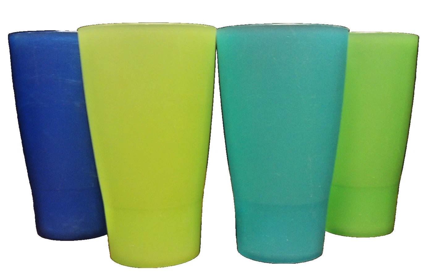 4pc Large Plastic Tumblers-Green-Blue-Teal-Shatterproof Drink Glasses READ 187 | eBay
