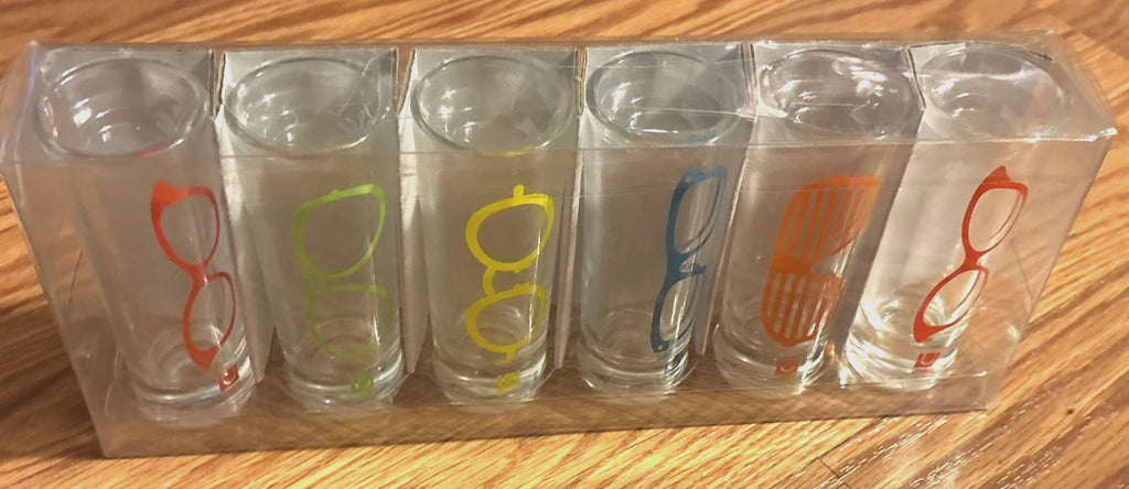 Set Of 6 Multicolored Eyewear Glasses Drinking Shot Highball Style Glassware | eBay