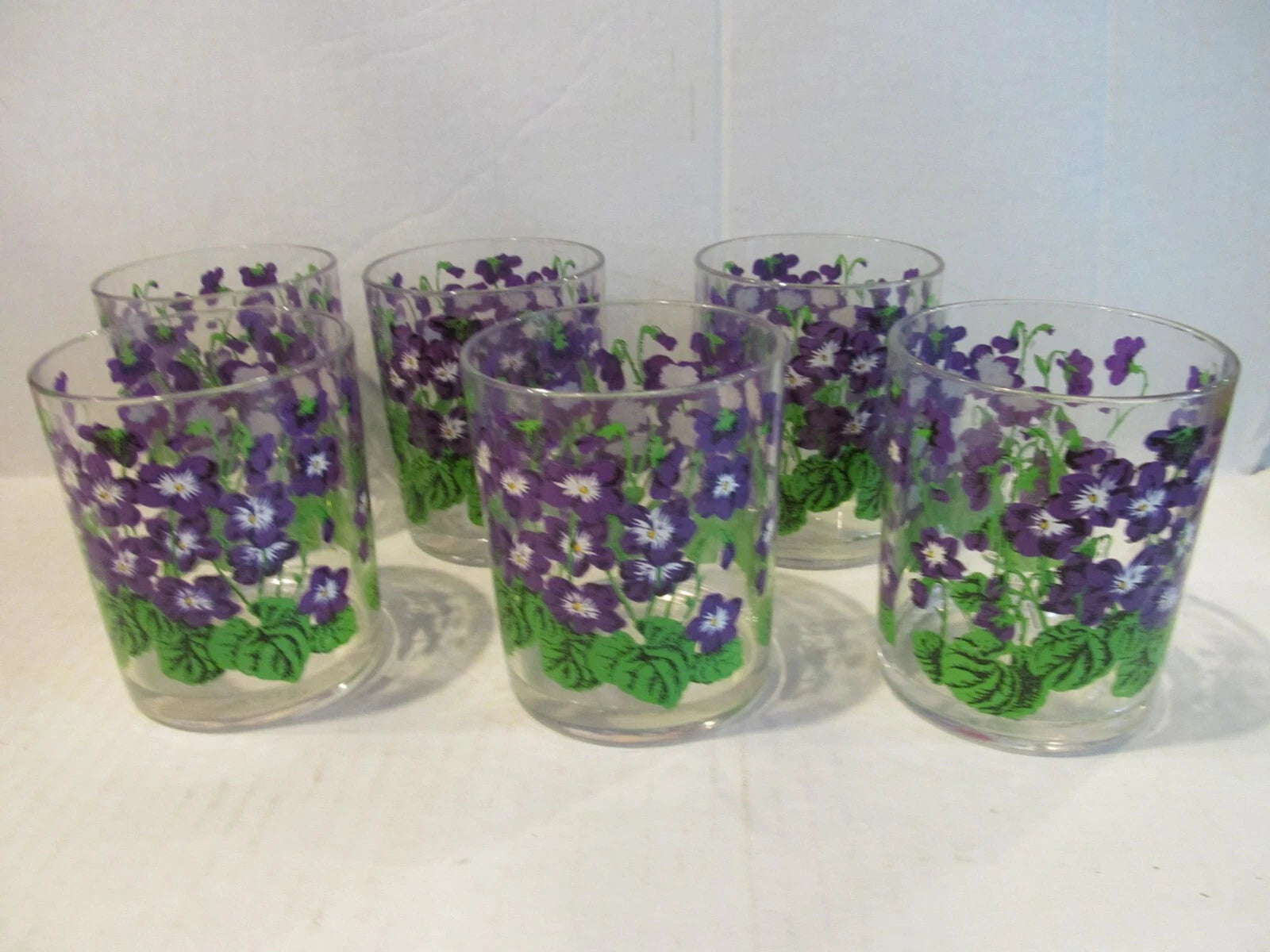 HJ Stotter Acrylic Tumbler Drinking Glasses African Violets set of 6 | eBay