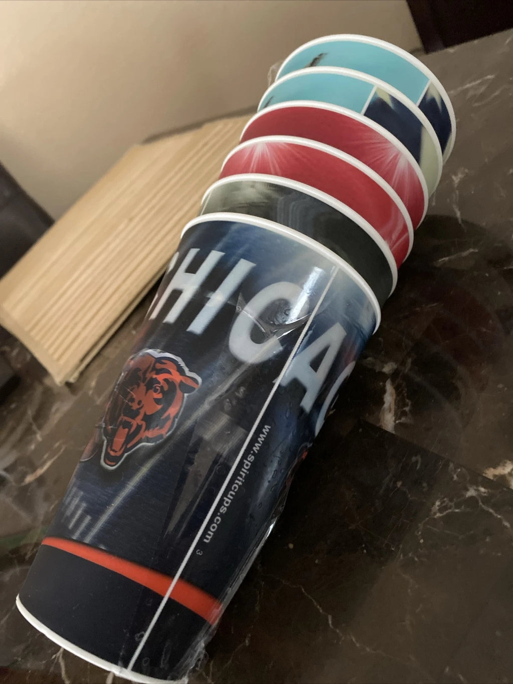 Set Of 6 Holographic Hard Plastic Chicago Bears Drinking Glass 5.75" Tall | eBay