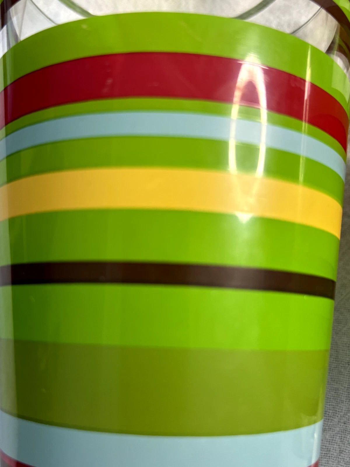 4 VINTAGE MID CENTURY MODERN STRIPED COLORFUL PLASTIC 6" TALL DRINKING GLASSES | eBay