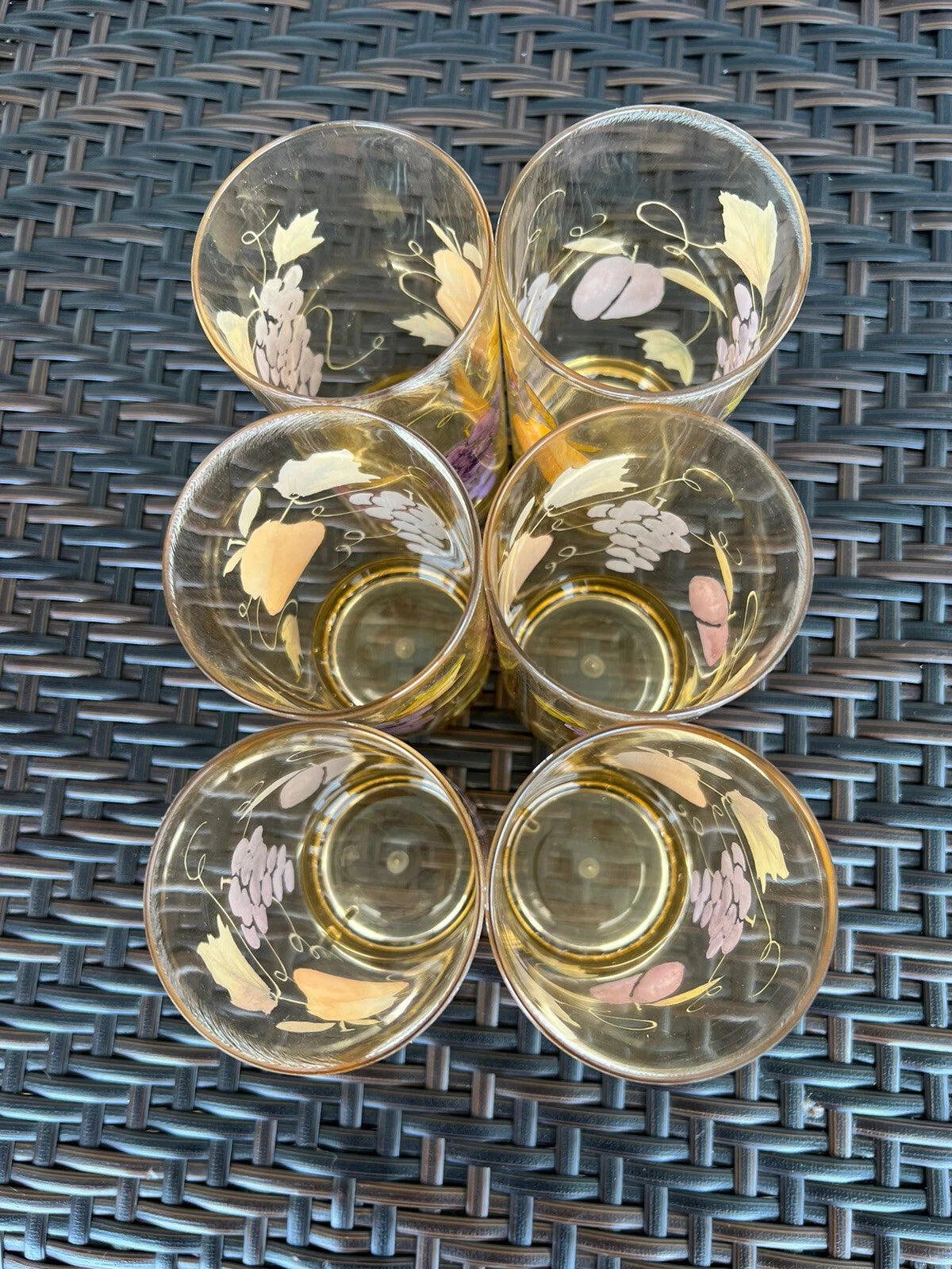 Amber Acrylic Fruited Drinking Glasses Set Of 6 Vintage 18 Ounce Each | eBay