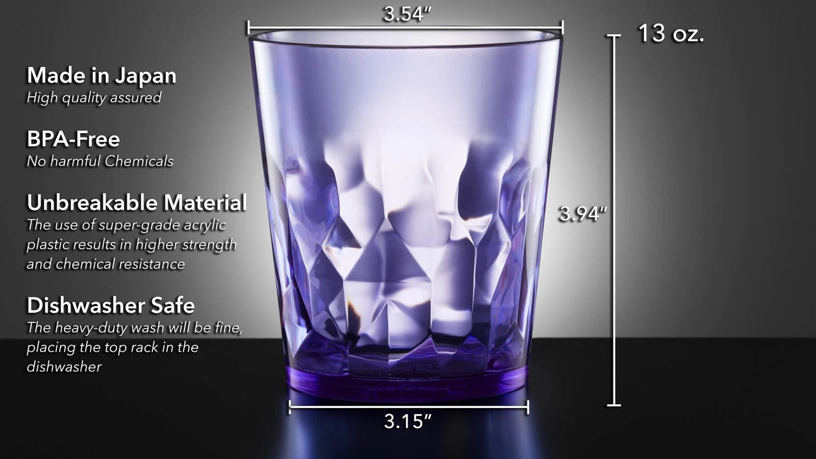 SCANDINOVIA - 13oz Unbreakable Premium Drinking Glasses Set of 6 - Super Grad... 641945603491| eBay