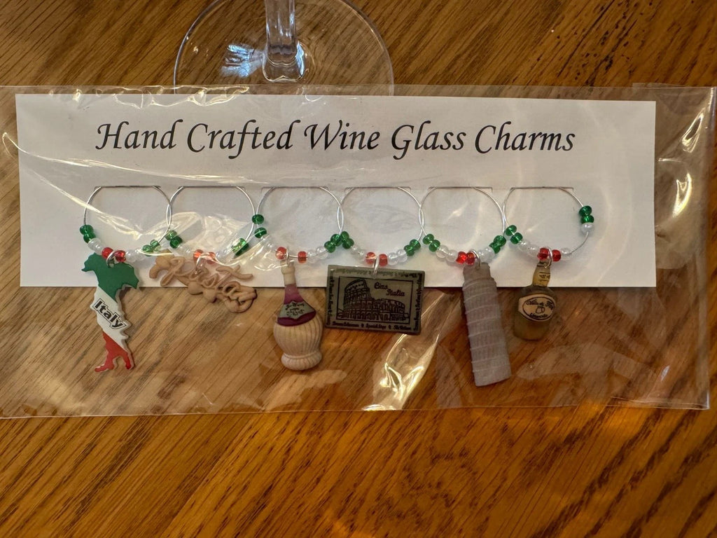 "ITALY,ITALIAN SET OF 6 HAND CRAFTED Wine glass drink marker Charms | eBay