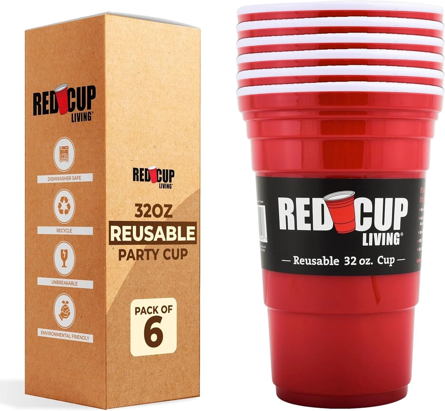 Elegant 32 Oz Insulated Tumbler Set of 6 - Unbreakable Red Cups for Parties | eBay