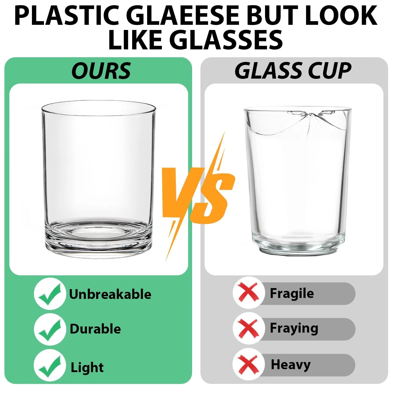 Classic 12oz Reusable Plastic Drinking Glasses Set of 12 - Unbreakable BPA Fr... | eBay