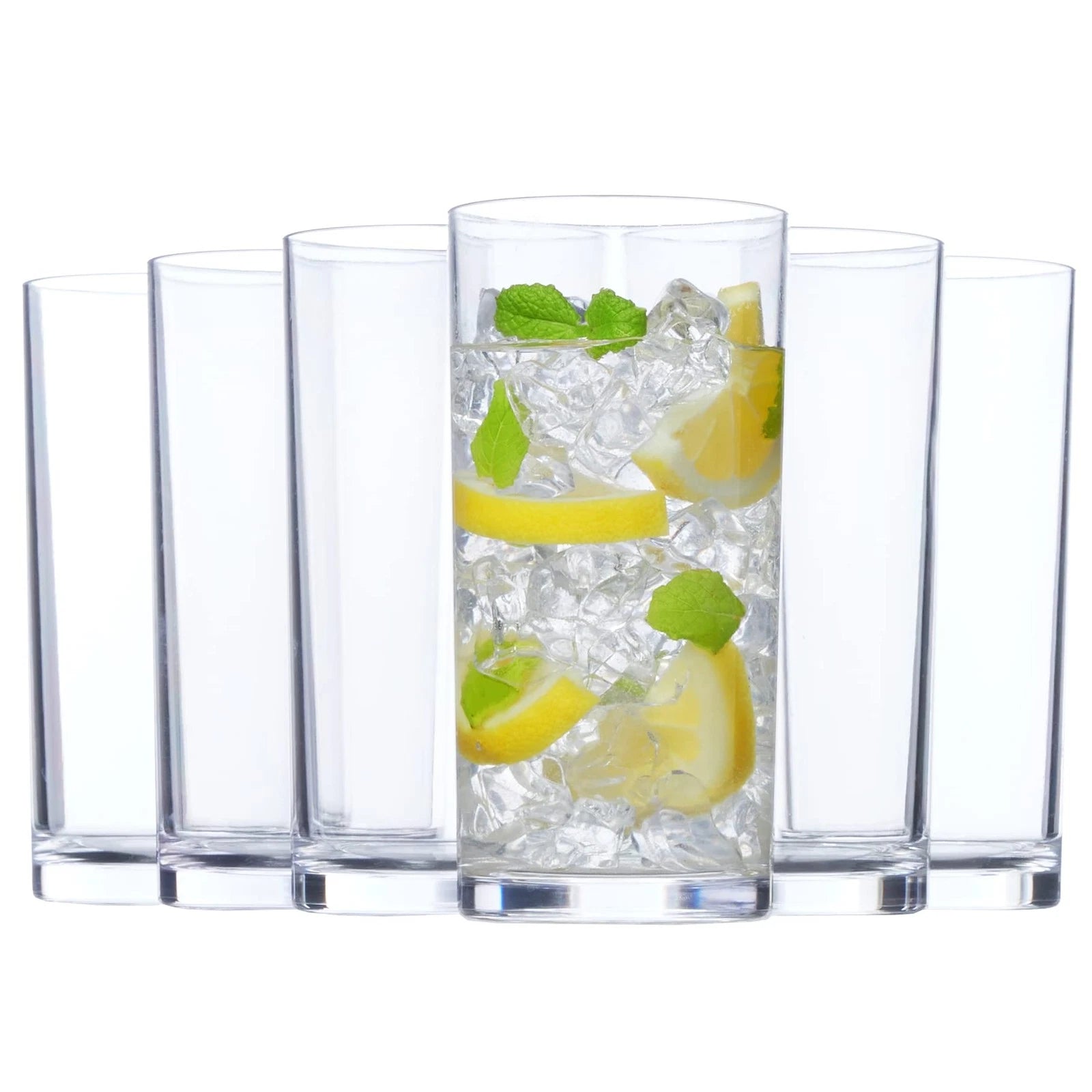 Set of 6 Clear Plastic 16oz Reusable Drinking Cups BPA-Free Tumblers USA Made | eBay