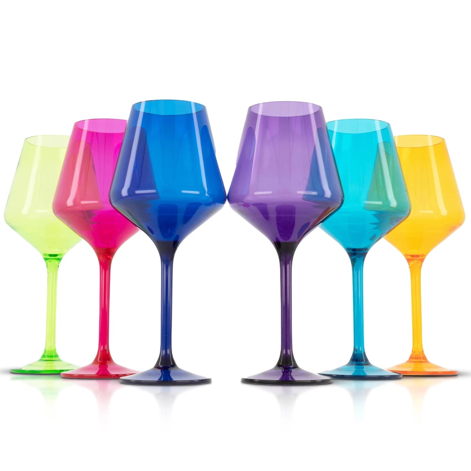 Colored Wine Glasses Set of 6 | BPA-Free Plastic, Tritan & Acrylic Wine Glass... | eBay