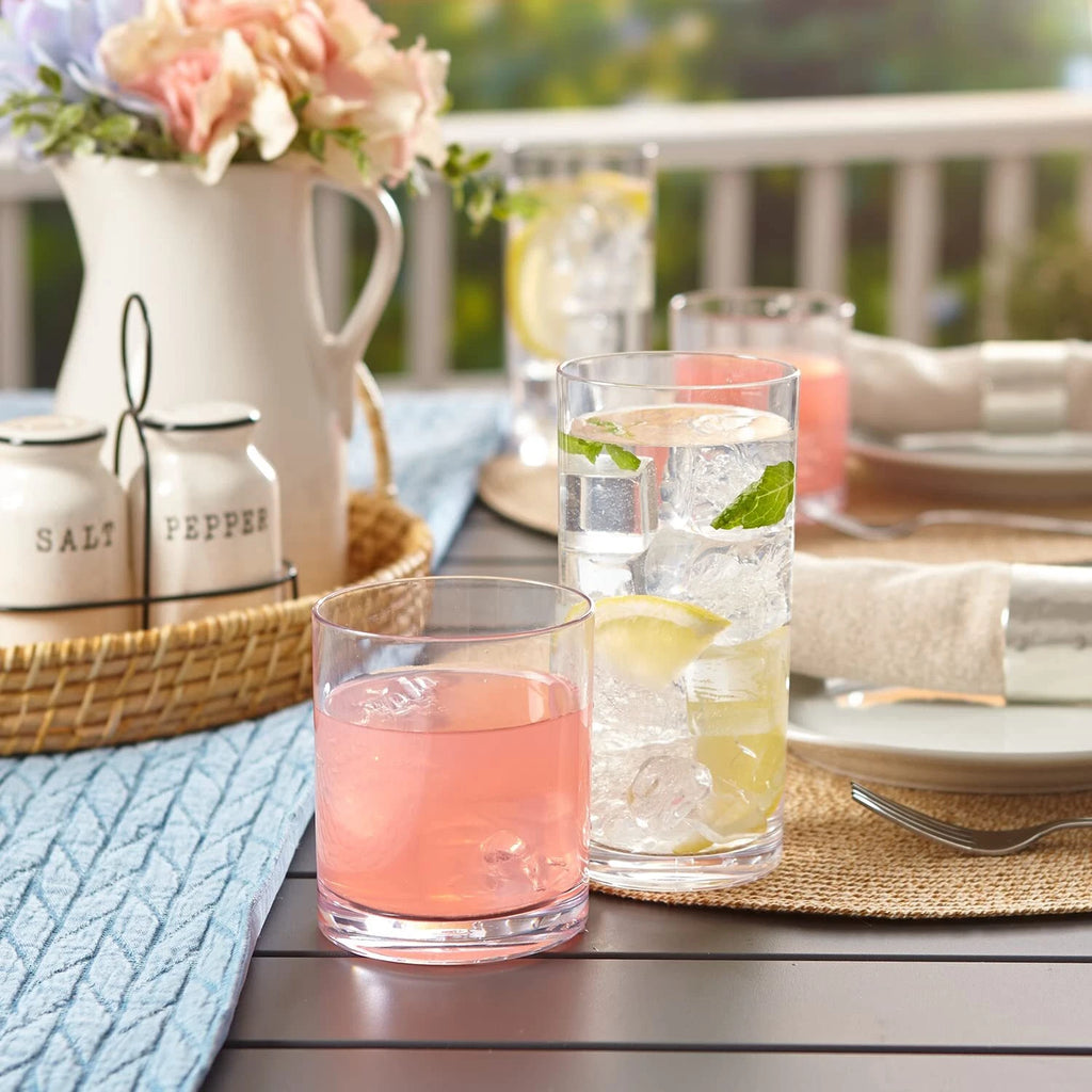 US Acrylic Classic Clear Plastic Reusable Drinking Glasses (Set of 8) 12oz Rocks 80844003023| eBay