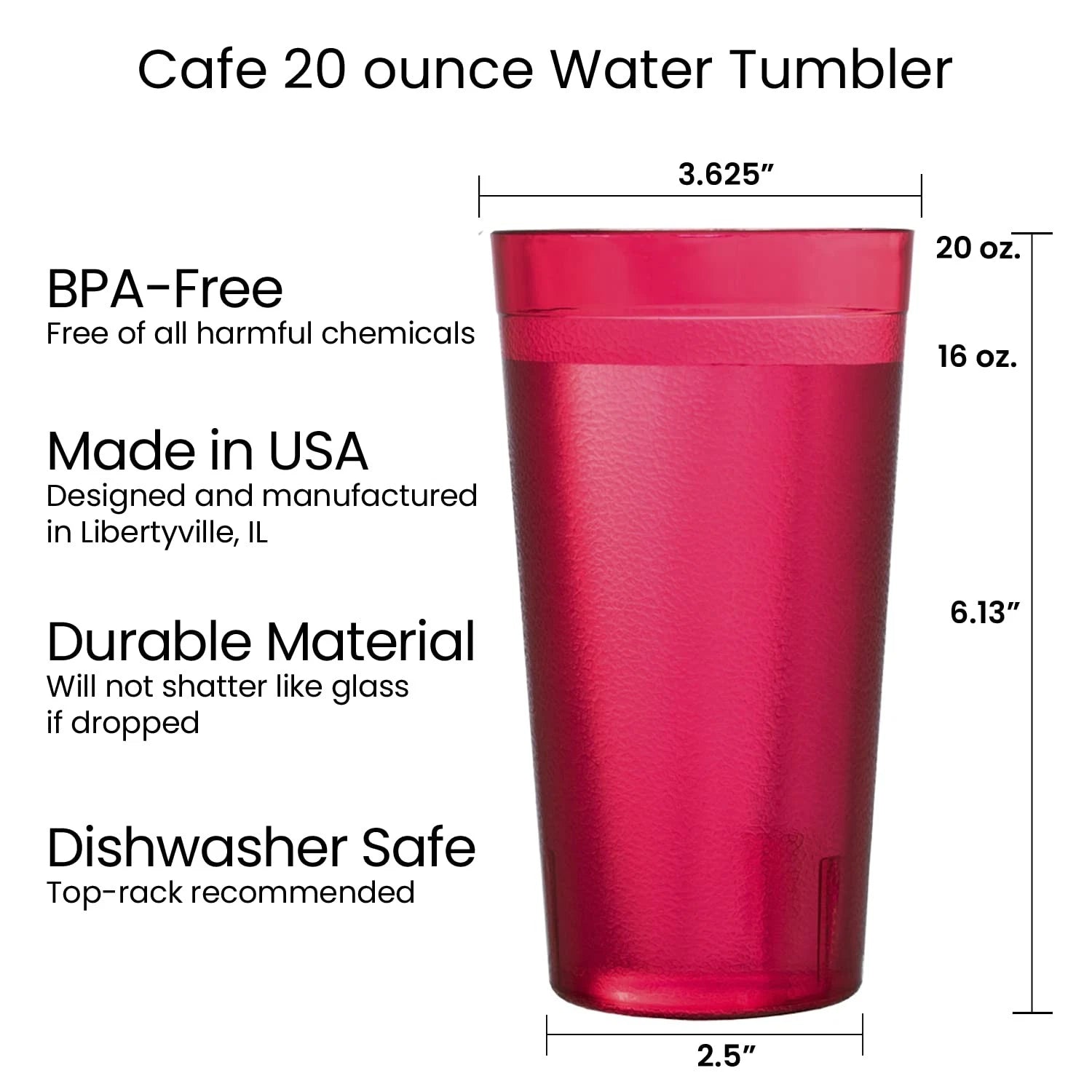 Cafe Break-Resistant Plastic 20oz Restaurant-Quality Beverage Tumblers | Set of 674894969943| eBay