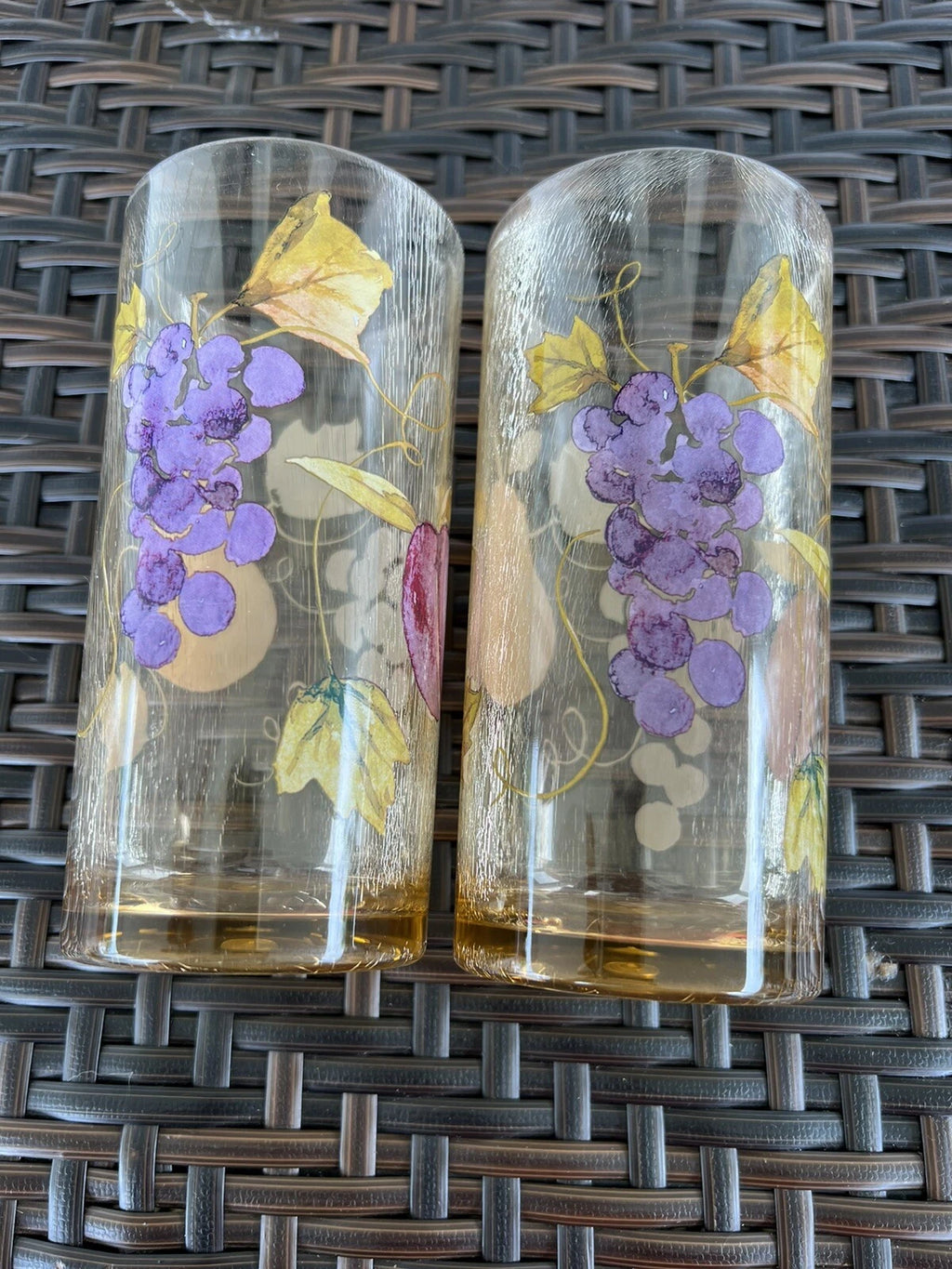 Amber Acrylic Fruited Drinking Glasses Set Of 6 Vintage 18 Ounce Each | eBay